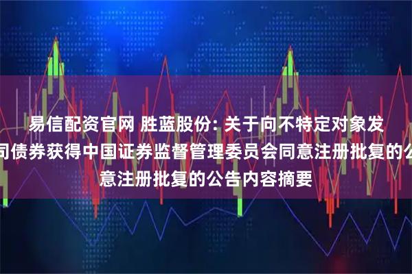 易信配资官网 胜蓝股份: 关于向不特定对象发行可转换公司债券获得中国证券监督管理委员会同意注册批复的公告内容摘要