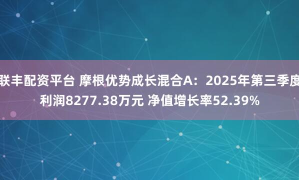 联丰配资平台 摩根优势成长混合A：2025年第三季度利润8277.38万元 净值增长率52.39%
