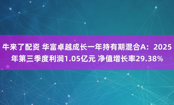 牛来了配资 华富卓越成长一年持有期混合A：2025年第三季度利润1.05亿元 净值增长率29.38%
